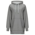 thumbnail image 1 of Sweatshirt for Women,Women's Casual Solid Color Hoodie Medium Long Loose Split Top,Plus Size Sweatshirts for Women,Size:S, 1 of 5