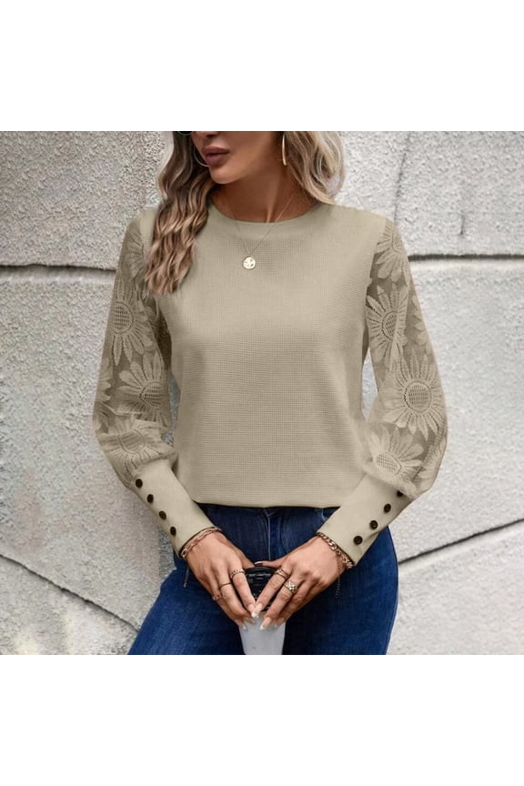 Sweatshirt for Women Women's Clothing Button Long Sleeve Tops