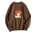 Sweatshirt for Women Women's Cute Frog Kawaii Mushroom Long Sleeve Crew