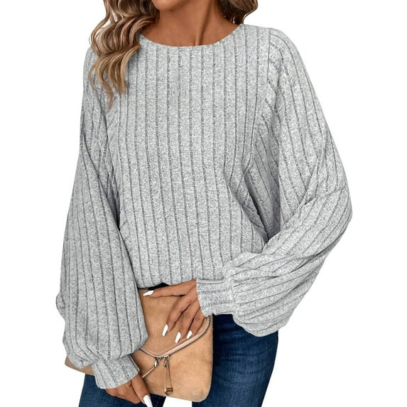 Sweatshirt for Women Women's Fashion Casual Loose Round Neck Long Sleeve Solid Color Large Size Top