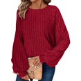 thumbnail image 1 of Sweatshirt for Women Women's Fashion Casual Loose Round Neck Long Sleeve Solid Color Large Size Top, 1 of 8
