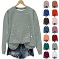 thumbnail image 1 of Sweatshirt for Women Women's Long Sleeve Shirts Casual Summer Tops Trendy Blouses Cute Printed T-Shirts Outfits Thin Hoodie Clothes Silver Xxxl, 1 of 8