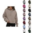 thumbnail image 1 of Sweatshirt for Women Women's Solid Sweatshirt Women's Fashion Casual Zipper Long Sleeved Loose Solid Color Hoodie, 1 of 5