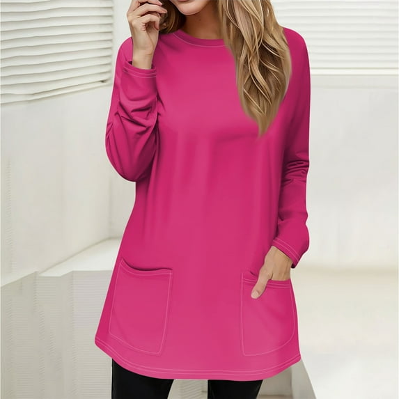 Sweatshirt for Women Women's Sweatshirt Pullover Active Sportswear Pocket Print Casual Round Neck Long Sleeve Top