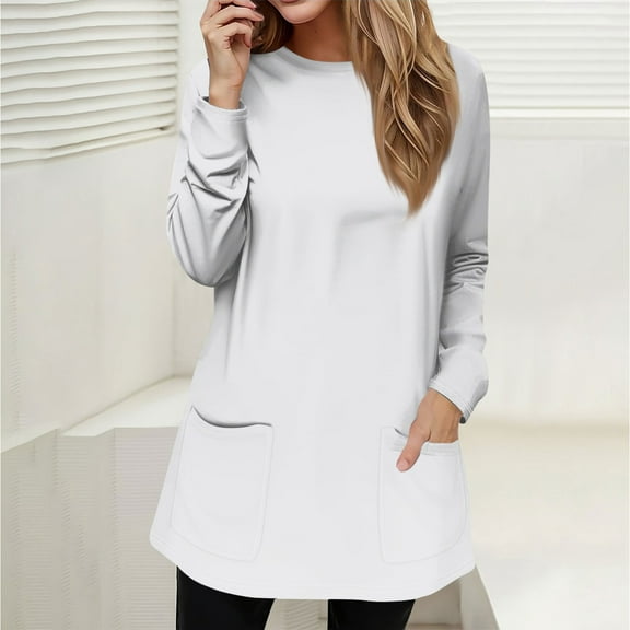 Sweatshirt for Women Women's Sweatshirt Pullover Active Sportswear Pocket Print Casual Round Neck Long Sleeve Top