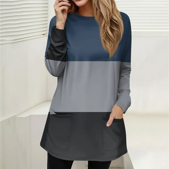 Sweatshirt for Women Women's Sweatshirt Pullover Active Sportswear Pocket Print Casual Round Neck Long Sleeve Top