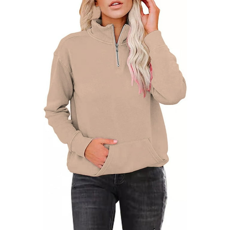 Casual standing collar loose sweatshirt 2025