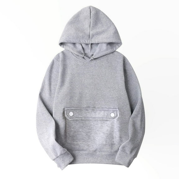 Sweatshirt for Women Womens Fall Winter Solid Color V-Neck Button Crop Workout Long Sleeve Sexy Hoodied Tops Pullover Blouse Up to 65% off!