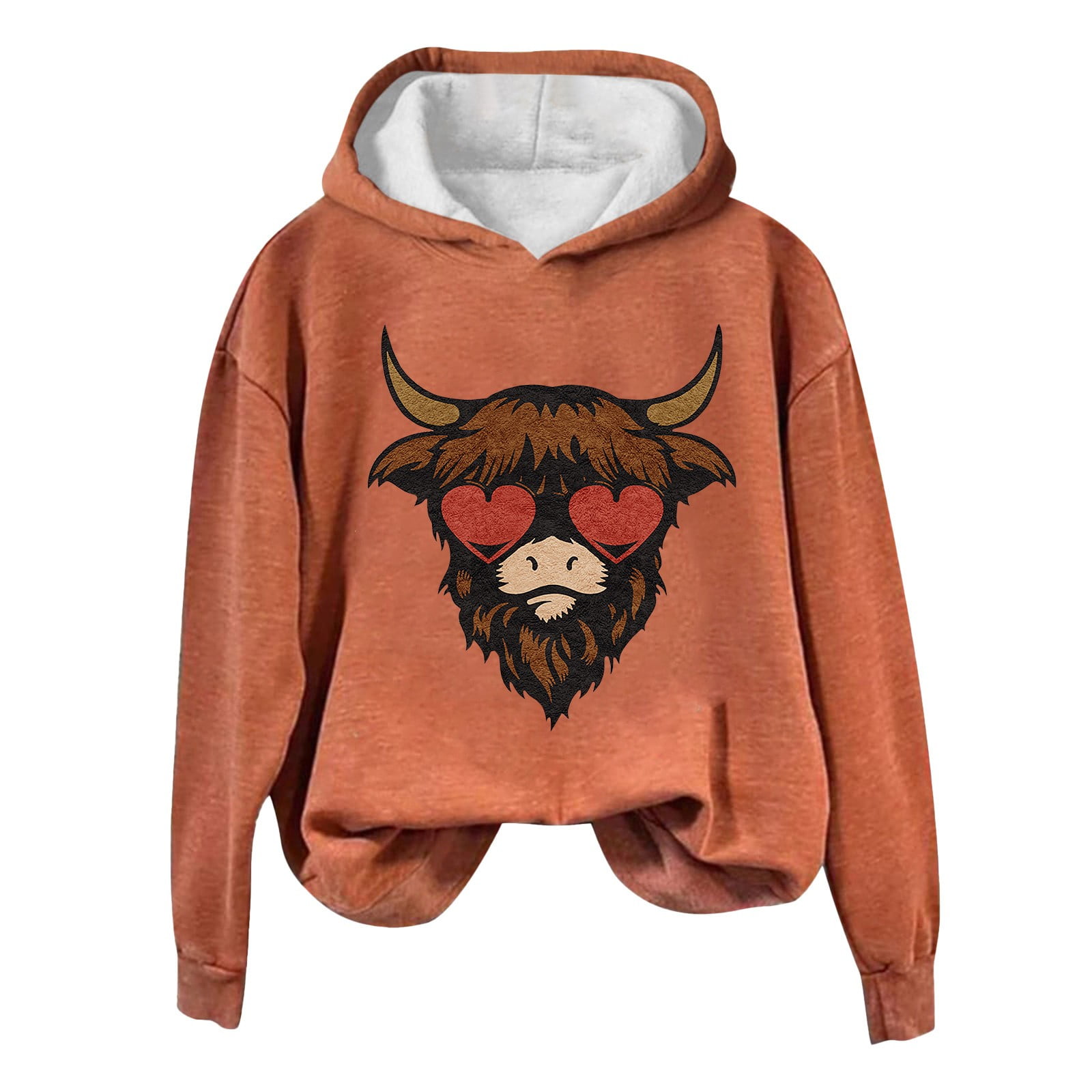 Retro Hen Print Casual Cotton Sweatshirt main image 1