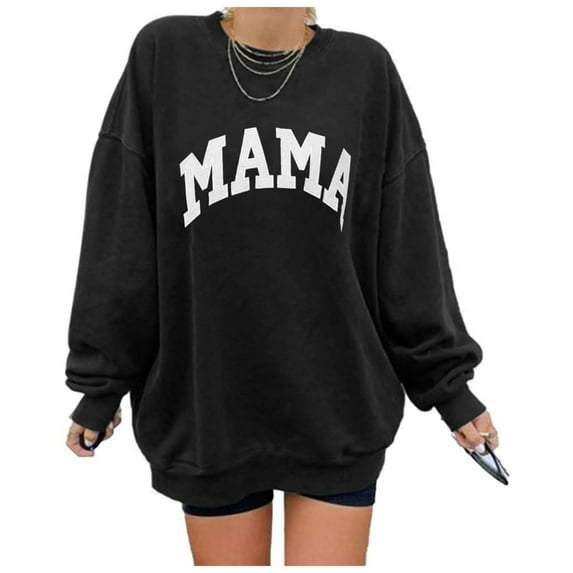 Sweatshirt for Womens Long Sleeve Sweatshirt Pullover Tops for Women Black Sweatshirt for Woman Fall Clothing for Women Sweatshirts for Women Trendy