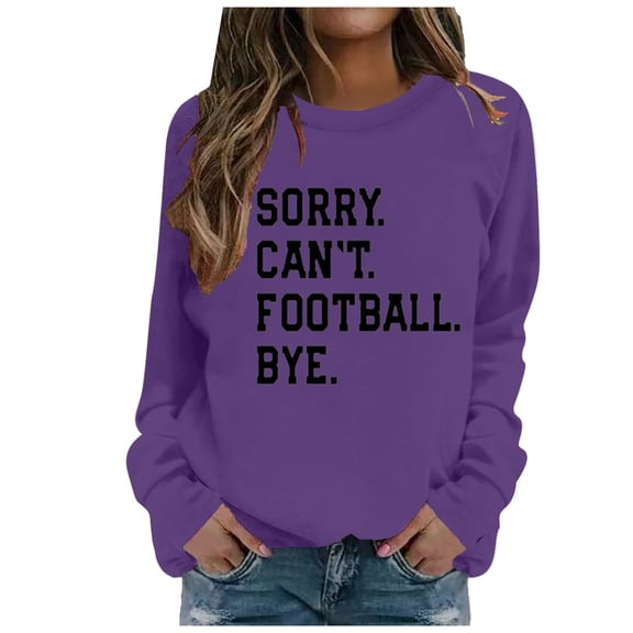 Sweatshirt for Womens Long Sleeve Sweatshirt Womens Pullover Sweatshirts Purple Plain Crewneck Sweatshirt Womens Winter Clothes Casual Clothes