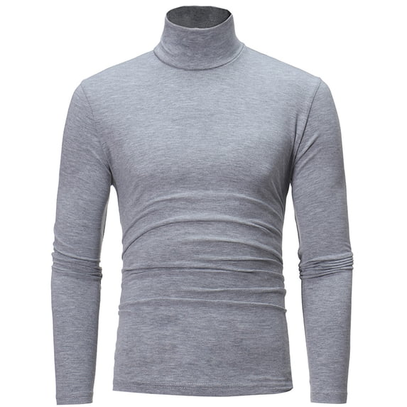 Sweatshirts For Men Compression Shirt Turtle Neck Men's Ribbed Turtleneck Slim Fit Pullover Casual Long Sleeves Basic Top