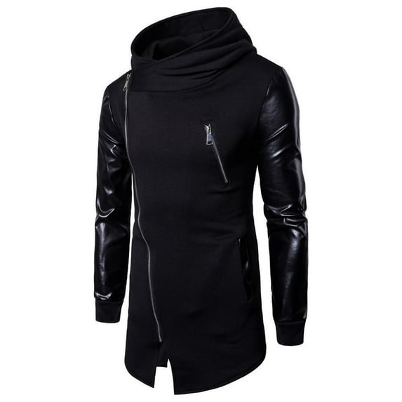 Sweatshirts For Men Fashion Hoodies Sweatshirts Gothic Zipper Side Lace Up Jacket Loose Outwear Black Active Fit Mens Crewneck Pullover Top