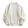 thumbnail image 1 of Sweatshirts For Men Fashion Loose Turtleneck Solid Color Polar Fleece Hoodless Mens Workout Clothing,White,2XL, 1 of 4