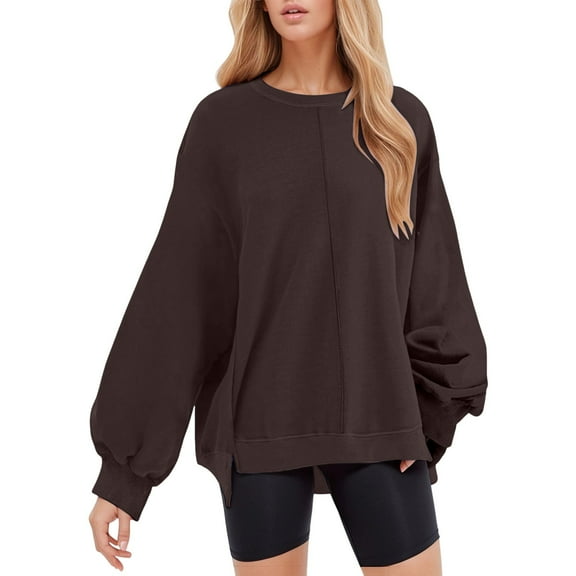 Sweatshirts For Women Loose Fit Crewneck Long Sleeve Shirts Casual Tops Fall Lightweight Pullover Sweatshirts Fall And Winter Plus Size