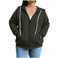 thumbnail image 1 of Sweatshirts For Women Plus Size Casual Hooded Long Sleeve Loose Dark Gray Fall Jackets 2025 Winter Clothes ( L ), 1 of 7
