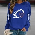 thumbnail image 1 of Sweatshirts For Women Trendy Teen Girls Graphic Rugby Print Long Sleeve Pullover Top Loose Fit Hoodies 2024 Winter Outfits Fashion Clothes Blue S, 1 of 3