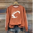 thumbnail image 1 of Sweatshirts For Women Trendy Teen Girls Graphic Rugby Print Long Sleeve Pullover Top Loose Fit Hoodies 2024 Winter Outfits Fashion Clothes Orange S, 1 of 3