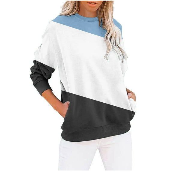Sweatshirts For Women Trendy Zipper Women's Tops Round Neck Fashion Casual Long Sleeve Print Sweatshirt