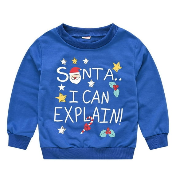 Sweatshirts Gift for Boys Kids Christmas Clothing Toddle Boys Girls Santa Sweatshirt Crewneck Pullover Sweater Long Sleeve Shirt Fall Clothes for 2-7 Years Save Big