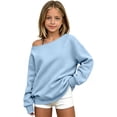 thumbnail image 1 of Sweatshirts for Girls 14-16 Y2k Off The Shoulder Long Sleeve Girls Pullover Top Comfort Sweaters for Girls 10-12 Cotton Winter Clothes for Tween Girls, 1 of 5