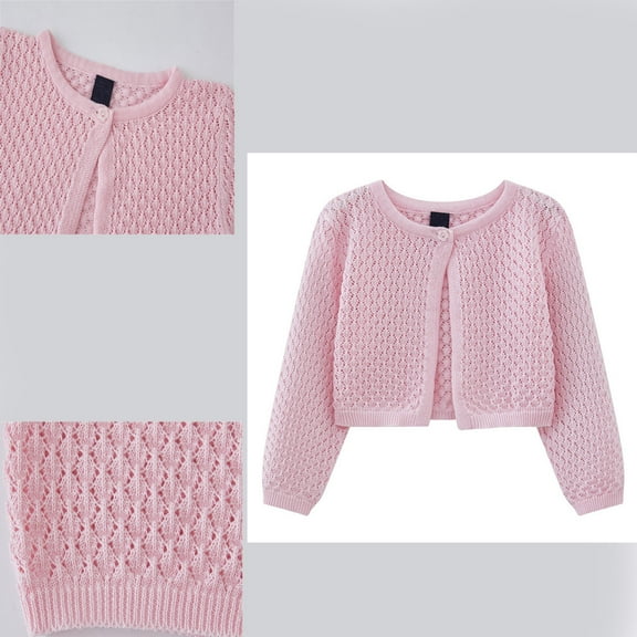 Sweatshirts Girls Long Sleeve Girls Pink Sweatshirt Crewneck Cardigans Tops Fall Winter Clothes Toddler Girl Clothing 4T