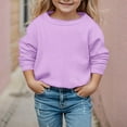 thumbnail image 1 of Sweatshirts Girls Long Sleeve Kids Purple Sweatshirt Crew Neck Cute Pullover Relaxed Fit Tops Fall Winter Clothes Boys 4-5 Years Clothes Boys Girls Fashion, 1 of 4