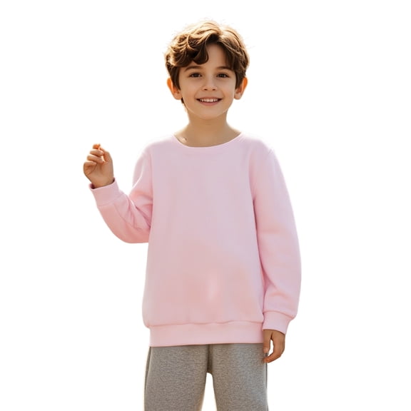 Sweatshirts Girls Long Sleeve Pink Sweatshirt Girls Pullover Crewneck Blouse Shirt Tops Winter Clothes Girls Tops Size 1-2 Years Boys Girls Fashion