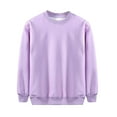 thumbnail image 1 of Sweatshirts for Girls Solid Color Long Sleeves Tops Casual Fleece Sweater Crew Neck Oversized Pullover Cotton Clothes Casual Comfy Fall Winter Warm Sweatshirts Kids Coat, 1 of 5