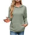 thumbnail image 1 of Sweatshirts Hoodies for Women Casual Solid Hooded Sweater Long Sleeve Pullover Top Sweater Sweatshirt, 1 of 5
