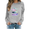 thumbnail image 1 of Sweatshirts Hoodies for Women Long Sleeve Crew Neck Winter Fall Feather Print Fashion Top Casual Tops, 1 of 4