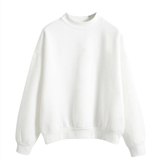 Sweatshirts Hoodies for Women Long Sleeve Crew Neck Winter Fall O Neck Solid Turtleneck Plus Velvet Features Casual Tops