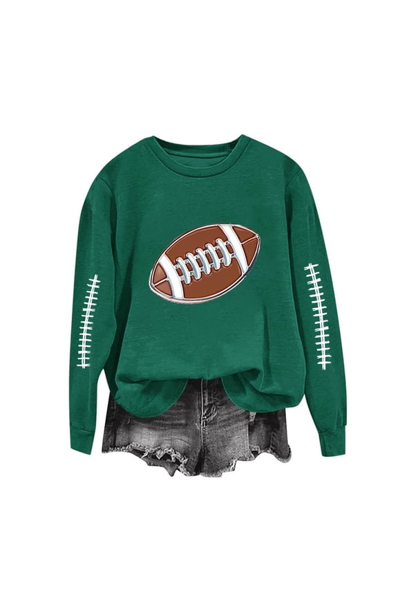 Sweatshirts Jacket for Women Plus Size Rugby Printed Long Sleeved Loose Casual Sweatshirt Army Green L