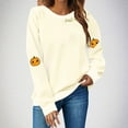 thumbnail image 1 of Sweatshirts Jacket for Women Plus Size Thanksgiving Pumpkin Printed Long Sleeve Round Neck Loose Top Sweatshirt Beige L, 1 of 4