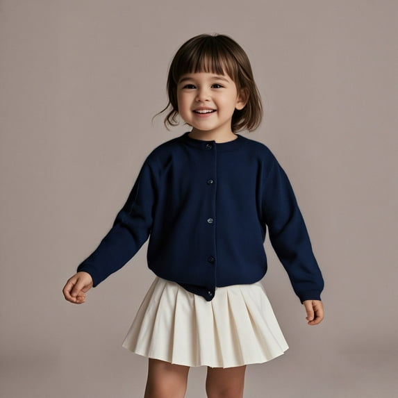 Sweatshirts Long Sleeve Kids Navy Sweatshirt Crewneck Sweater Cardigans Tops Fall Clothes Clothes Kids 7Y