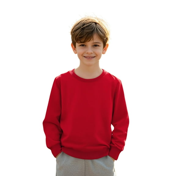 Sweatshirts Long Sleeve RD1 Sweatshirts Crewneck Pullover Tops Fall Winter Clothes Clothes for Kids 3-4 Years Boys Girls Fashion