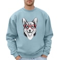thumbnail image 1 of Sweatshirts for Men Animal Series Print Loose Hoodless Crewneck Long Sleeve Tops Pullover Casual Fall Winter Outdoor Activities Sweatshirt for Men Light Blue XXL, 1 of 4