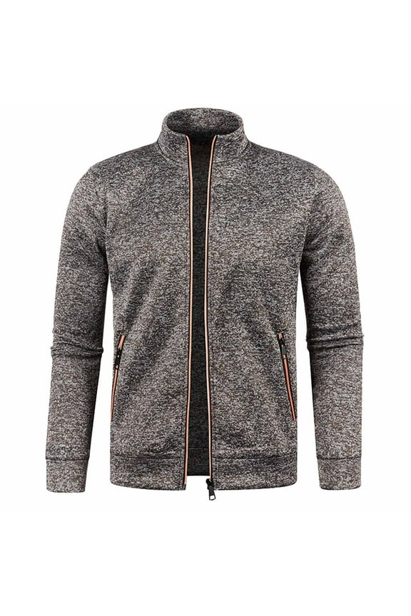 Sweatshirts for Men Full Zip Up Tops Coat Track Jackets with Zipper Pockets Workout Running Activewear Long Sleeve Plain Jackets Blouse Lightweight Casual Sweater Comfort Outerwear