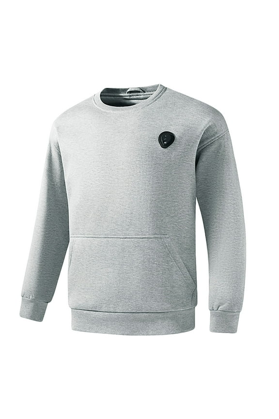 Sweatshirts for Men Light Up Heated Sweat Shirts Casual Long Sleeve Tops Fall Winter Pullover Sports Fleece Lined Sweatshirt with Pocket Sweaters Workwear(No Batteries)