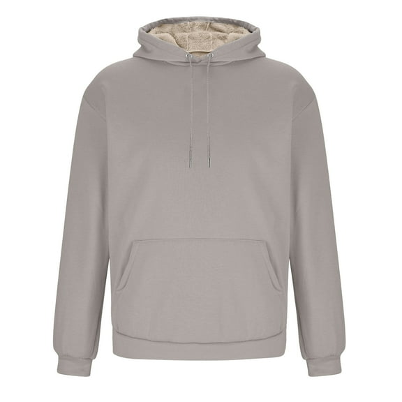 Sweatshirts for Men Male Autumn And Winter Hooded Warm And Comfortable Thick Wool Velvet Bottoming Sweatshirt Long Soft Hoodie for Men Thick Hoodie Sweat Shirts Zip Sweatshirts Sweatshirt Yo Gray XXL