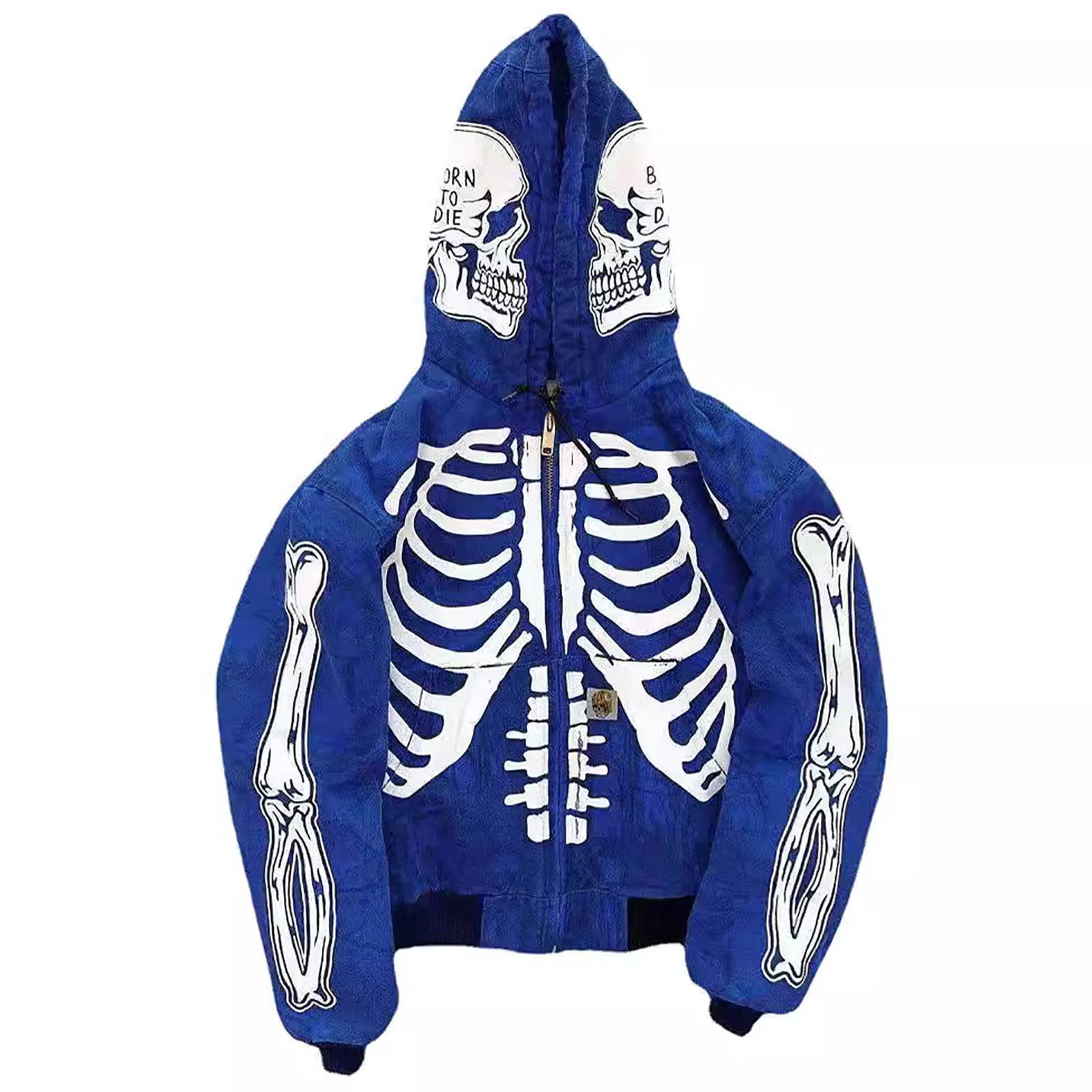 Sweatshirts for Men Men Full Face Mask Skeleton Skull Hoodie Sweatshirt Hoodie Men s Fashion Hoodies Sweatshirts Color Blue Size 2XL Walmart