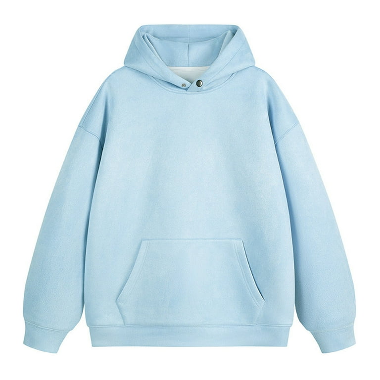 Sweatshirts for Men Men s Autumn and Winter Classic Solid Color Hooded Sweatshirt Solid Color Zipper Large Size Long Sleeve Sweatshirt Jacket Comfort Colors Sweatshirts Color Light Blue Size 95 Walmar...