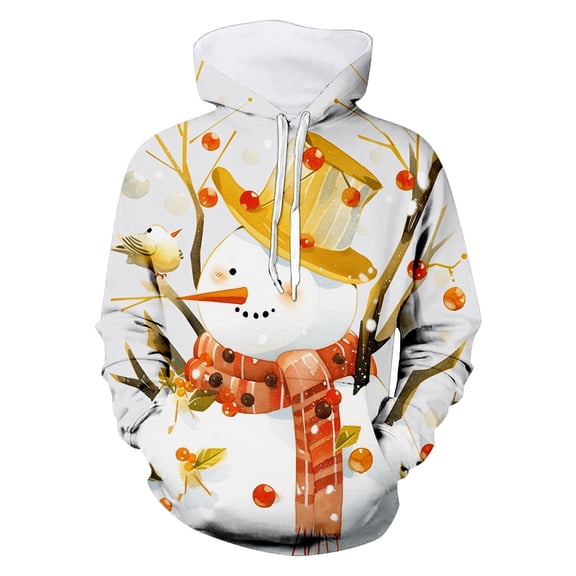 Sweatshirts for Men Men's And Women's Christmas Print Hoodie Sweatshirt Festive Pullover With Hood For Holiday Season And Parties Bedroom Fuzzy Warm Slipper M Apparel over Sized Hoodies Men White XXL