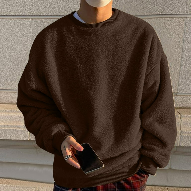 Sweatshirts for Men Plain Crewneck Sweatshirt Mens Crewneck Sudaderas Lightweight Sweatshirt SweatshirtMens Fuzzy Pullover O Neck Sweatshirt Long
