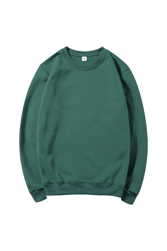 Sweatshirts for Men Plain Long Sleeve Tops Casual Crew Neck Sweaters Fall Winter Ribbed Cuffs Pullover Sports Leisure Solid Color Sweatshirt Shirts Workwears