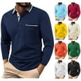 thumbnail image 1 of Sweatshirts for Men with Pocket Button-up V-Neck Long Sleeve Plus Size Solid Color Turndown Collar Sweatshirt Warm Casual Loose Outdoor Blouse Tops Light Blue XXL, 1 of 8