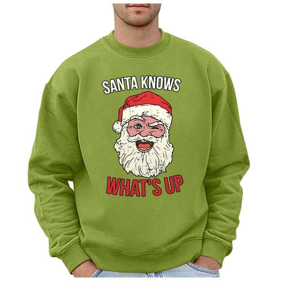 Sweatshirts for Men Winter Christmas Daily Trend Casual Loose Man Hoodless Long Sleeve Sweatshirt For Most Occasions Hoodie Men Warm Sweats Older Set Mens Half Zip up Sweatshirt Sweat Suits T Green L