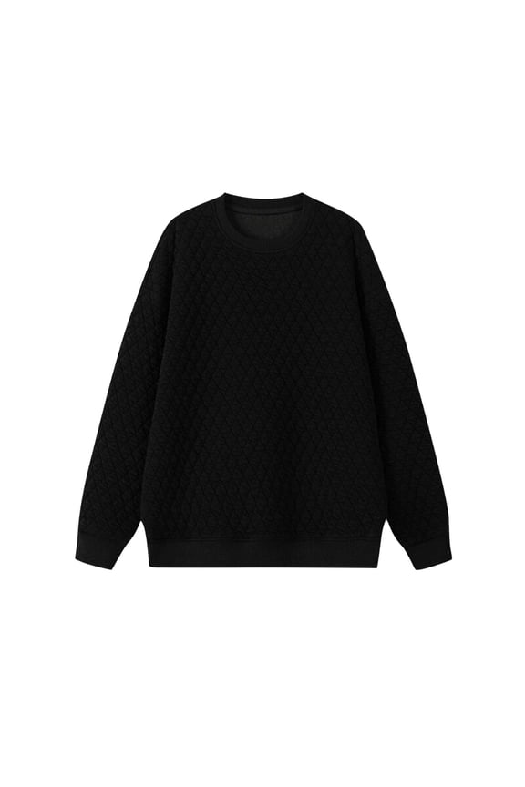 Sweatshirts for Mens Plain Checkered Sweat Shirts Winter Solid Color Sweaters Loose Pullover Comfortable Long Sleeve Tops Casual Round-Neck Sweatshirt M-5XL