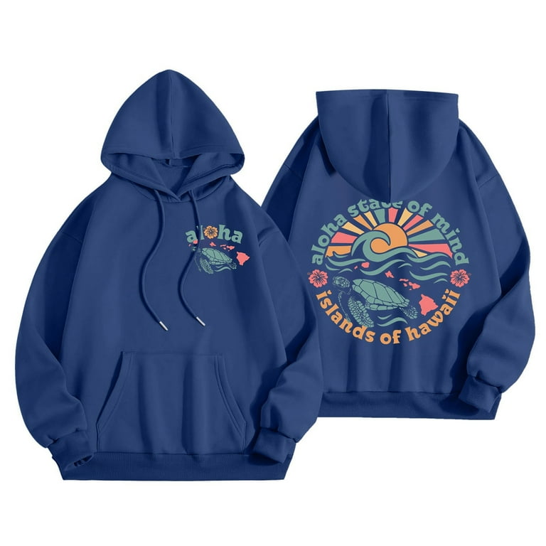 Sweatshirts for Teen Girls Trendy Womens Long Sleeve Fall Winter Basic Hoodies Flower Juniors Beach Design Outfits Shirt Pullover Generic Hooded