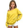 thumbnail image 1 of Sweatshirts for Teen Girls Y2k Off The Shoulder Long Sleeve Pullover Sweatshirts for Girls Casual Sweaters for Girls 10-12 Cotton Winter Clothing for Teen Girls, 1 of 5